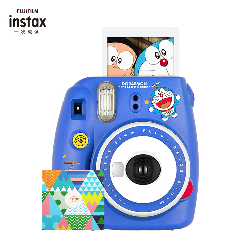 富士(FUJIFILM)INSTAX 立拍立得 一次成像胶片相机 mini9哆啦A梦 富士定制款 套餐四(含礼盒+相纸)