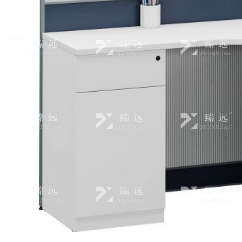 臻远 ZYGW-035屏风工作卡位职员桌办公桌 F型四人位高清大图