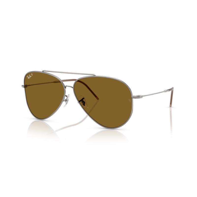 RayBan个性定制经典飞行员金属框太阳镜绿色镜片时尚出街 Gunmetal_Polar_Dark_Brown_Soli