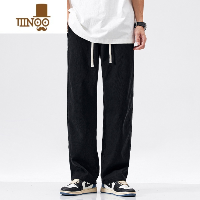 YANXU美式潮牌宽松阔腿长裤男士秋季新款潮流休闲裤子百搭垂感直筒裤式高清大图