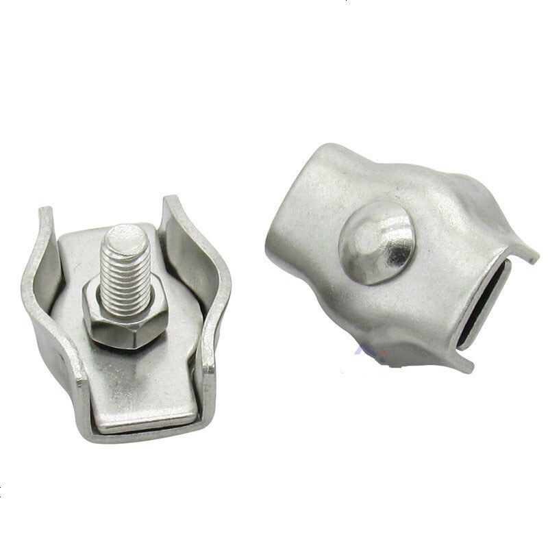 定制304不锈钢钢丝绳单夹装饰夹钢丝绳夹头刹车线夹头m4单夹4个价