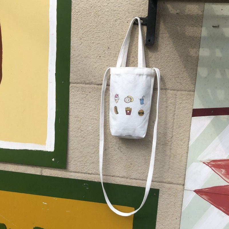 便携水壶小挎包保温杯玻璃水杯杯套斜挎百搭手拎两用杯袋学生收纳 手拎/斜挎小包 萌萌熊
