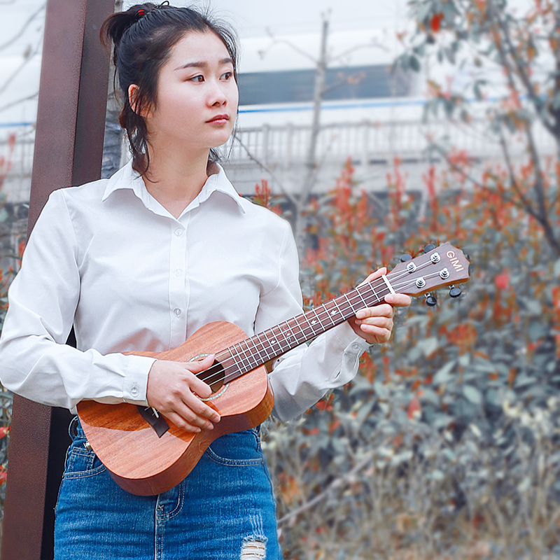 GIMI ukulele 23寸尤克里里单板乌克丽丽初学者小吉他桃花心木26寸