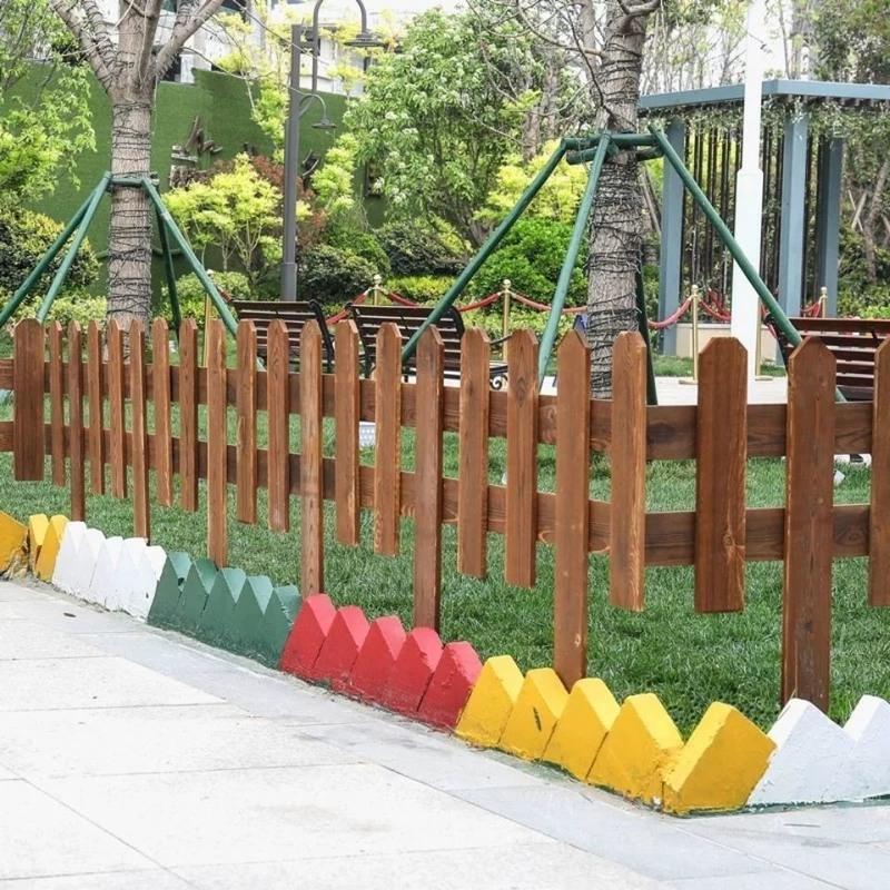 户外实木栅栏护栏装饰花园围栏室外庭院栏栅碳化防腐木花坛小篱笆碳化