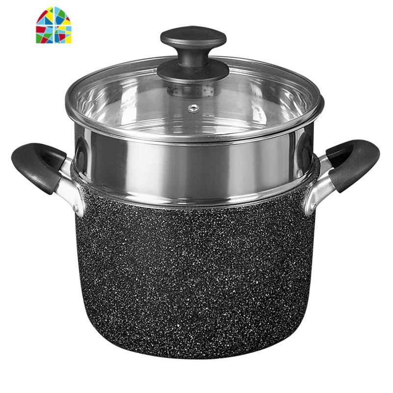 日式小蒸锅家用蒸煮汤锅蒸饭锅两用蒸笼煤气灶燃气加厚 fenghou 18cm