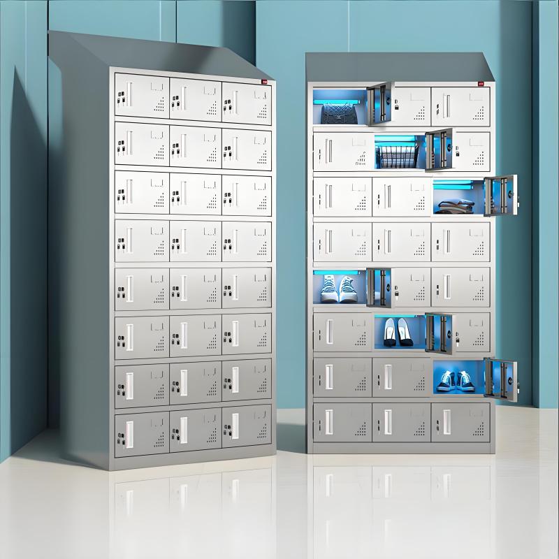 易企采【201不锈钢】二十四门 高1950*长900*深500MM 斜顶紫外线消毒更衣柜 单位 :台 货期7天 质保1年