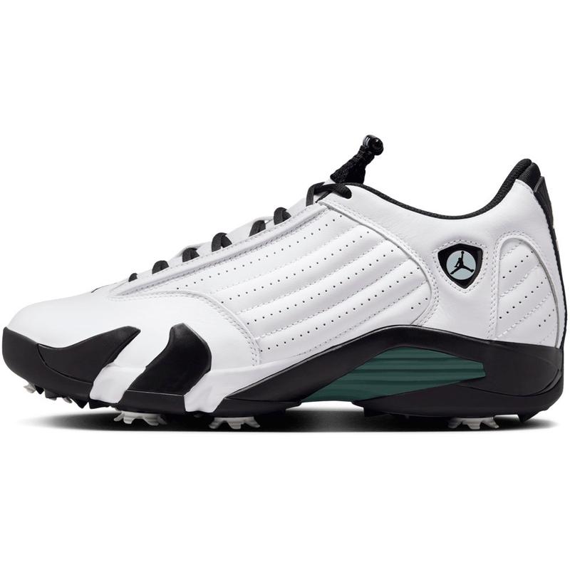 乔丹(Jordan)男款AJ14高尔夫鞋白绿拼色透气缓震防滑运动休闲板鞋高清大图