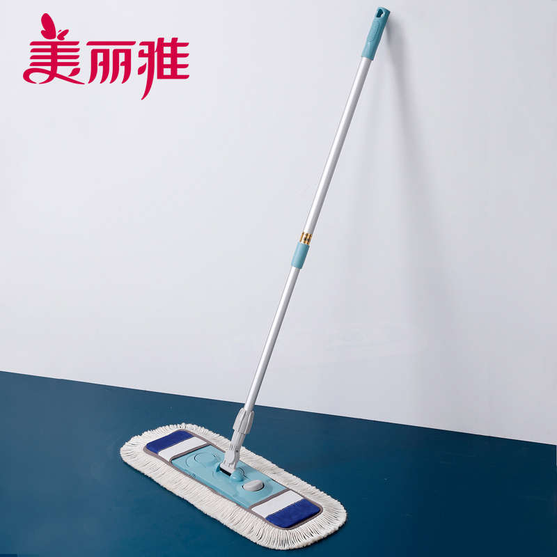美丽雅 平板拖把家用地板清洁大号拖头清洁面积棉纤套布平板拖把60型