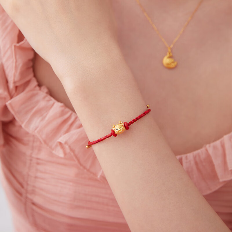 周大福soinlove萌宠小金龙足金小奶龙吊坠黄金转运珠vr1230