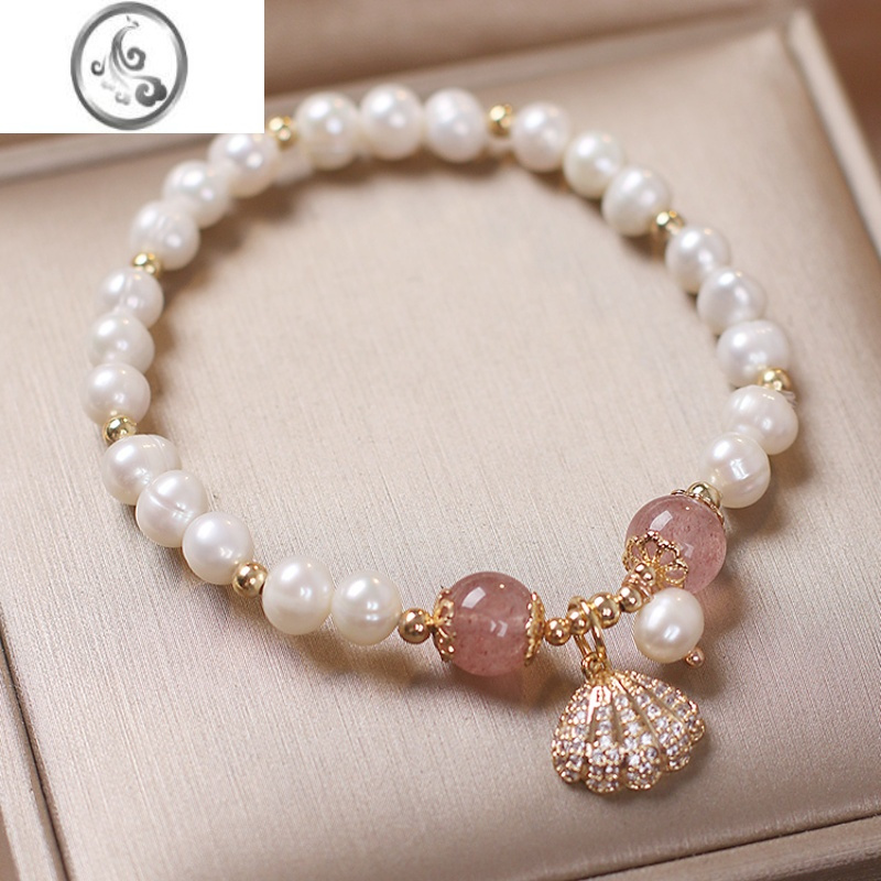 jimi贝壳淡水珍珠手链女精致学生闺蜜气质手饰ins小众设计手串闺蜜潮