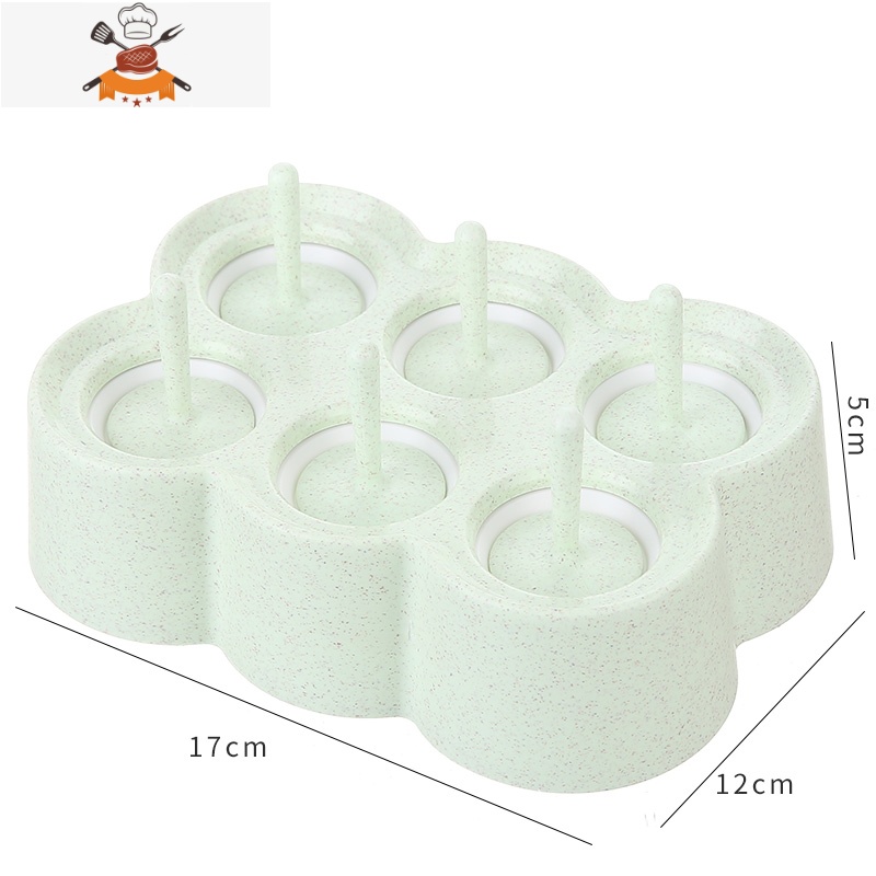 自制迷你棒冰器儿童一口冰做冰棍的模具家用奶酪棒雪糕冷饮冰格 敬平 北欧绿(长方六孔)