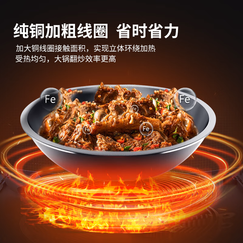 意黛斯 商用电磁炉 大小炒电磁炉左400(15kw)右800(20kw)食堂酒店厨房电磁炉YDS-DCZHZ8040-A高清大图
