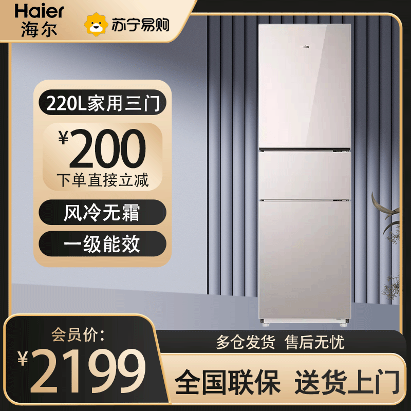海尔 冰箱 BCD-220WGHC3E9Y1