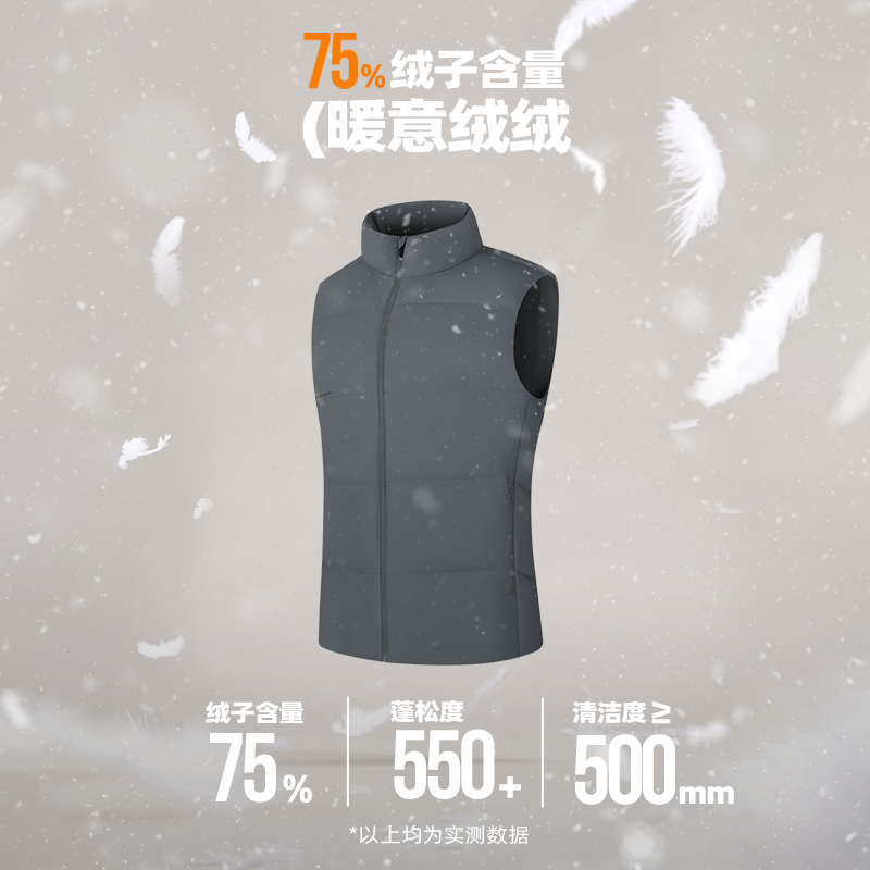 361°雨屏羽绒马甲男装冬季新款防泼水羽绒马甲保暖立领外套男高清大图