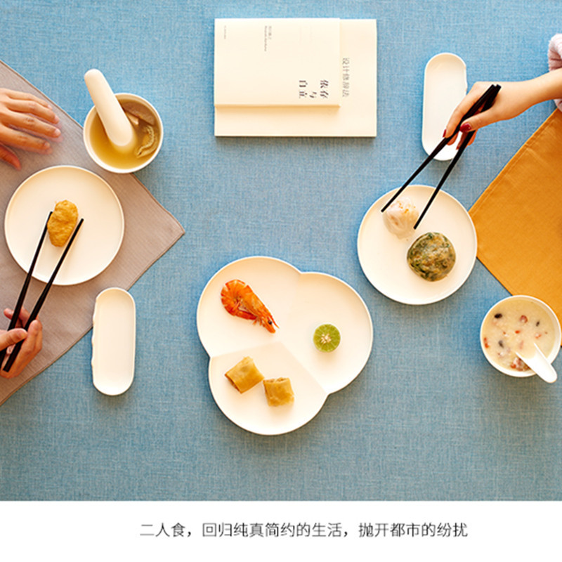 哲品 ZK 福碗餐具套装 单人套装 一盘一碗一勺一筷 回归纯真简约生活