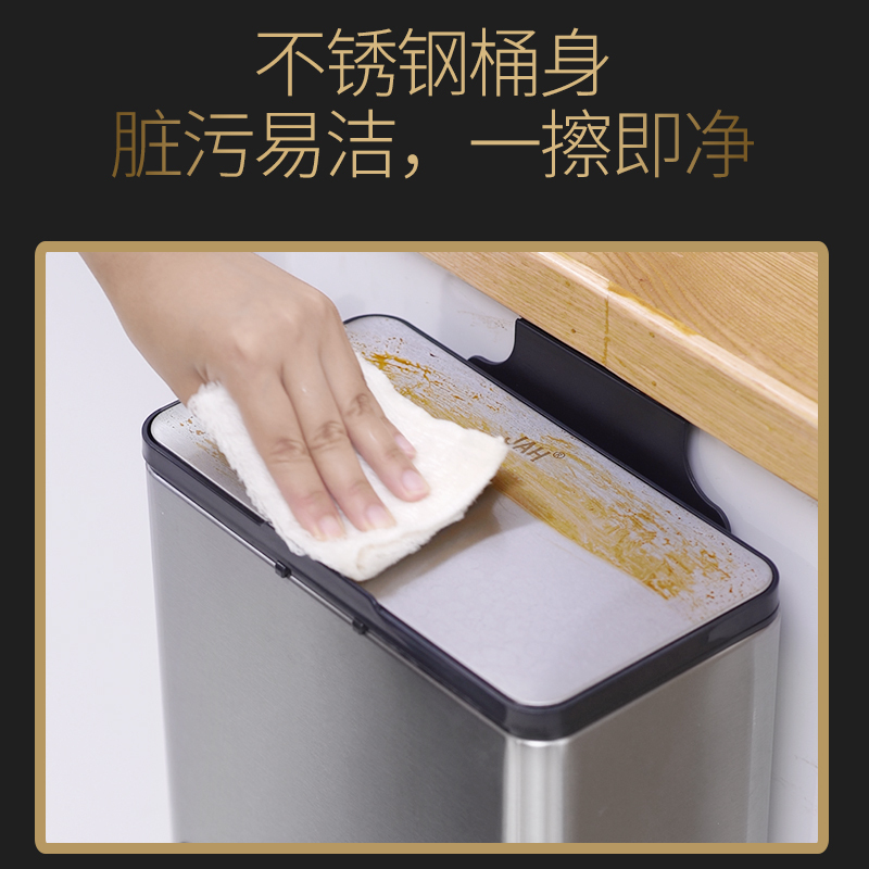 JAH厨房挂式垃圾桶家用壁挂创意厨余橱柜门悬挂式挂壁垃圾筒有盖垃圾桶