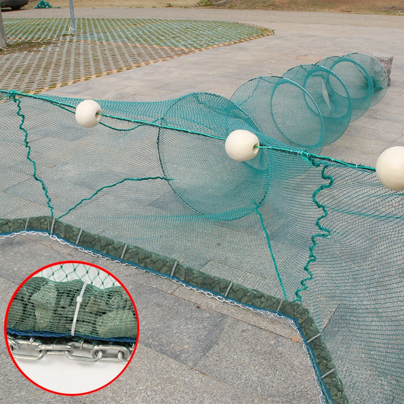 拦河网拉网鱼网拖网鱼笼虾笼闪电客鱼网折叠自动渔网八字网虎口网拦网