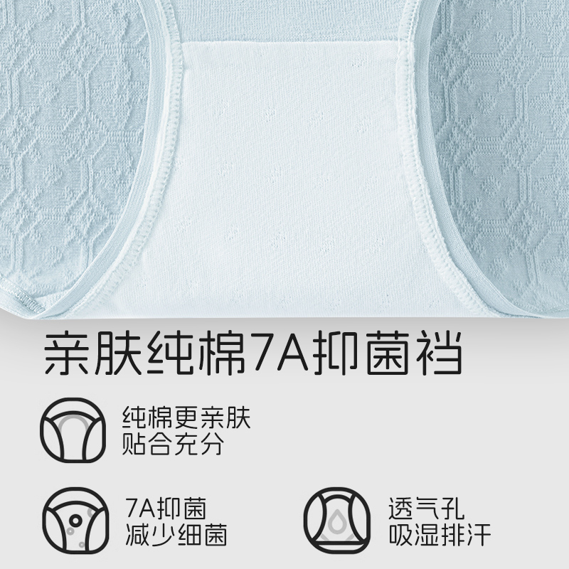 浪莎内裤女生纯棉抗菌高腰收腹提臀收小肚子全棉裤头无痕女士短短高清大图