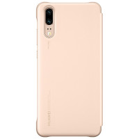 华为(HUAWEI)P20 Pro手机壳原装翻盖智能休眠开窗保护套 华为P20 Pro超薄商务防摔全包手机套皮套 粉色