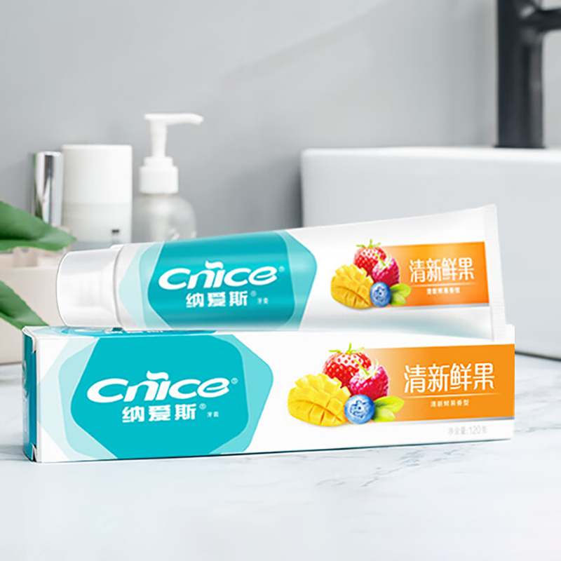 纳爱斯牙膏清新口气有效去口臭牙渍牙龈护理防蛀鲜果牙膏120g
