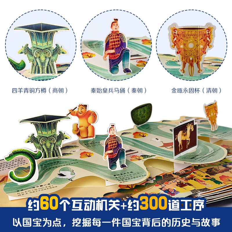 人文立体书:山海经 [正版]呦呦童人文立体书 国宝立体书 呦呦童翻翻书3-8岁6岁以上科普大百科揭秘神秘的海底动物生物世