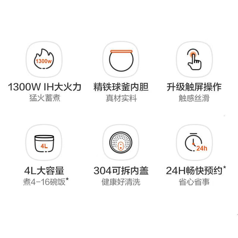苏泊尔(SUPOR) 电饭煲智能预约IH电磁加热触控操作4升铜晶球釜内胆SF40HC53高清大图