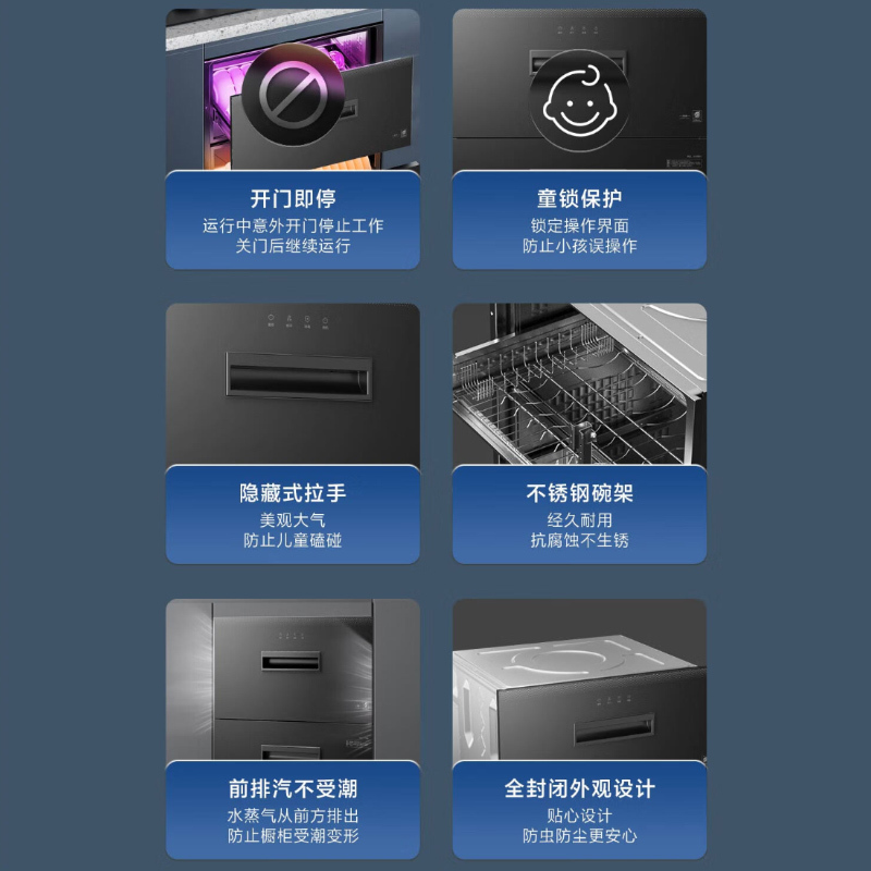 海尔(Haier)嵌入式115升消毒柜12LCS 家用碗柜厨房小型碗筷光波巴氏纯物理消毒消烘存一体48h长效抑菌
