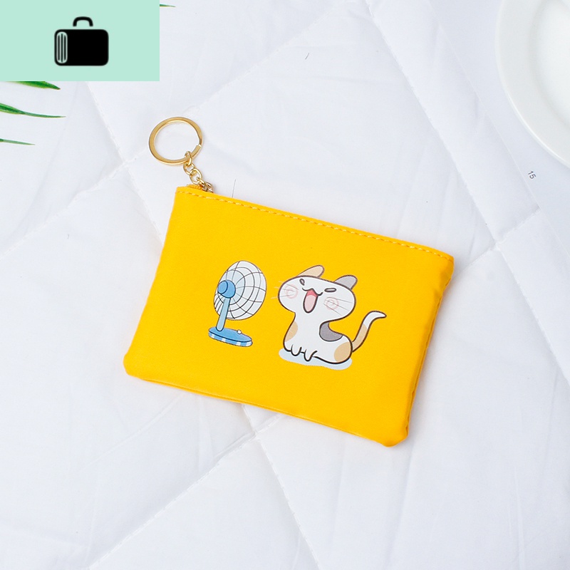 2020新款韩版可爱小白兔时尚硬币袋女小钱包零钱包女简约迷你短款NEW LAKE 黄色【吹风猫咪】