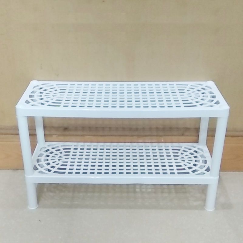 日式塑料鞋架经济型简易多层宿舍寝室鞋子收纳架现代简约家用鞋柜 特价2层白色