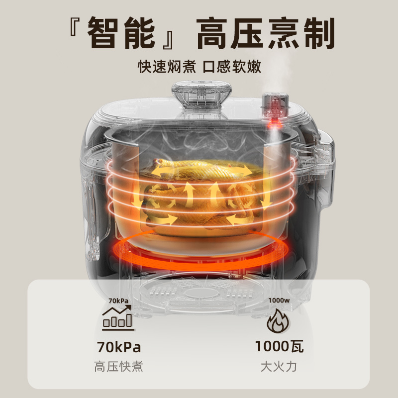 小熊电压力锅 高压锅电饭锅 压力锅 白色5L YLB-A50P1高清大图