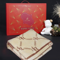 慕思（de RUCCI）德芙绒面料透气保暖抗静电不掉绒双面设计午睡毯被单车 褐色【礼盒装】150*200cm/1700g