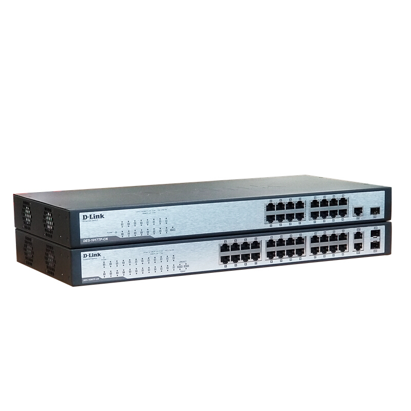 友讯(D-Link) DES-1017TP-CN 16口百兆PoE+1口千兆上联标准机架式网络交换机 单位:台