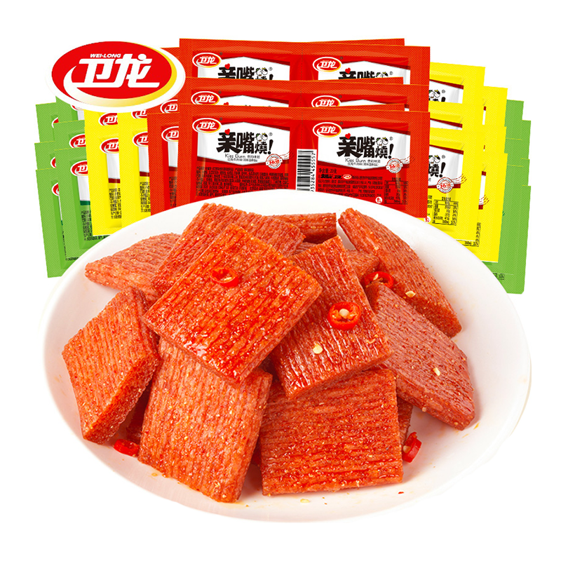 卫龙亲嘴烧辣条 60片 多口味混合发货 红烧牛肉味麦辣鸡汁味川香风味高清大图