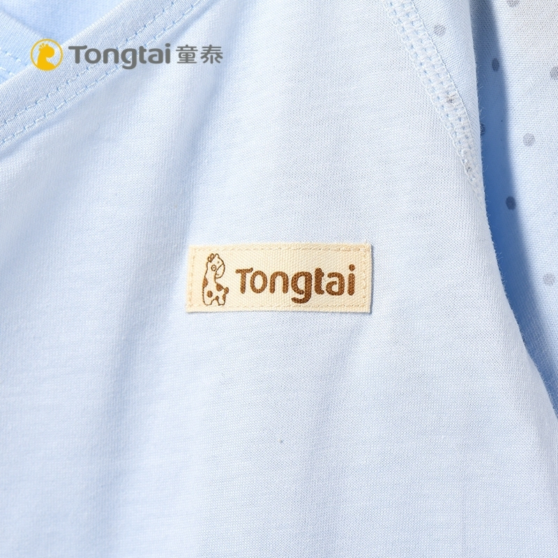 童泰TONGTAI婴幼儿内衣纯棉初生儿夏季薄款蝴蝶哈衣0-6个月宝宝连体衣爬爬服婴幼儿通用66cm