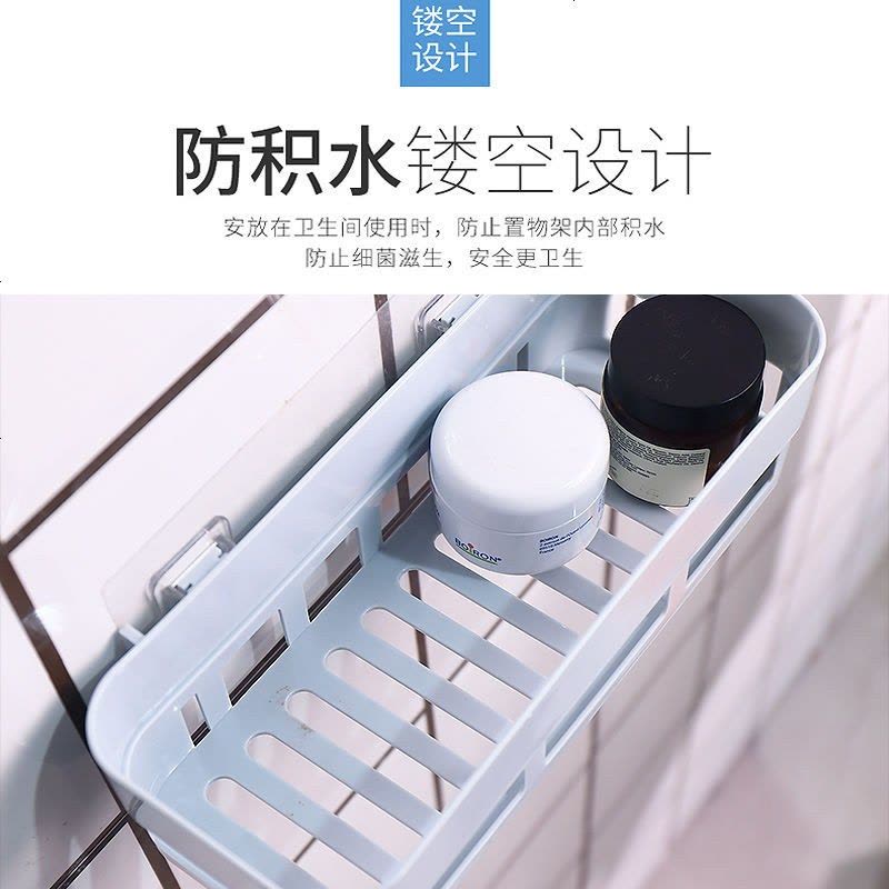 卫生间收纳架洗手间洗漱台浴室置物架厕所免打孔墙壁挂吸盘三角架 颜色随机 普通盒图片