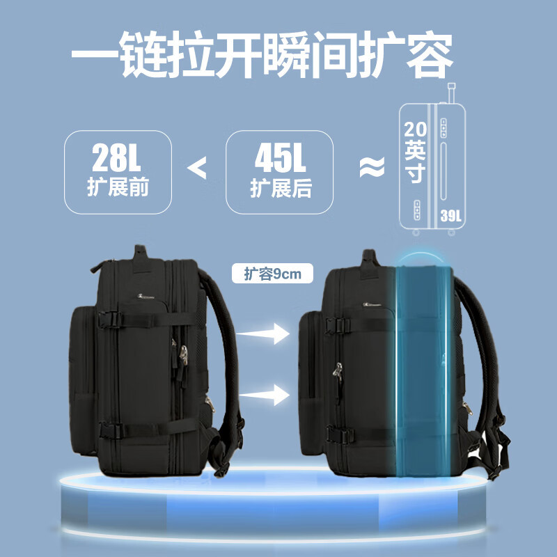 维多利亚旅行者短途旅行登山出差电脑包双肩包背包7052 黑色高清大图