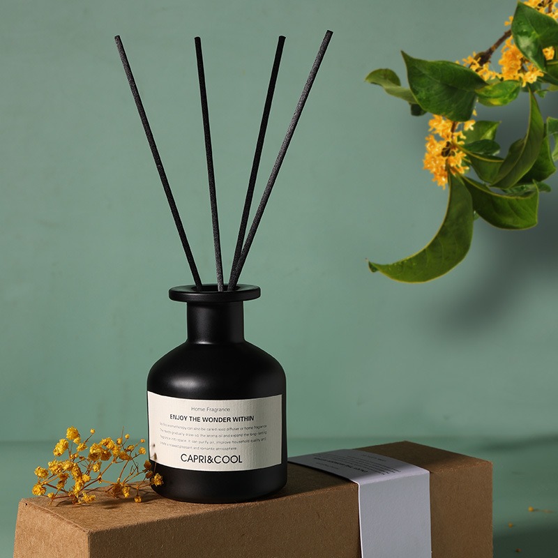 康夫贝家用室内持久香氛精油栀子花香卧室卫生间空气清新剂两瓶装 满陇桂雨磨砂黑50ml