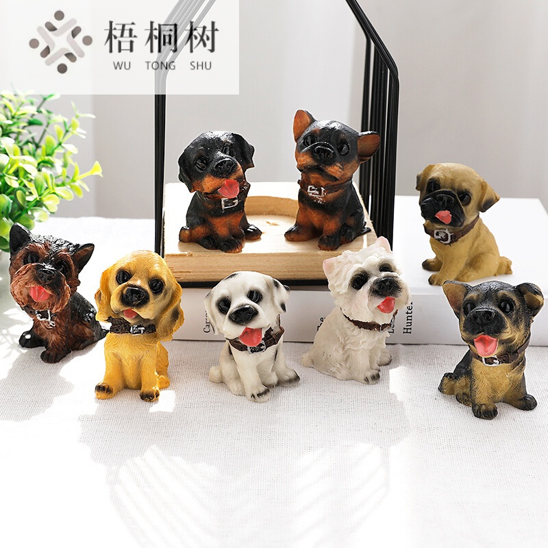 创意礼品工艺品装饰品客厅摆件犬室内时尚简约家居小饰品宠物狗摆设12名犬 十二只全套