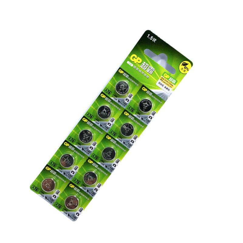 gp超霸a76lr44纽扣电池15vag13gpa76l1154电子189电池lr54a76lr4410粒