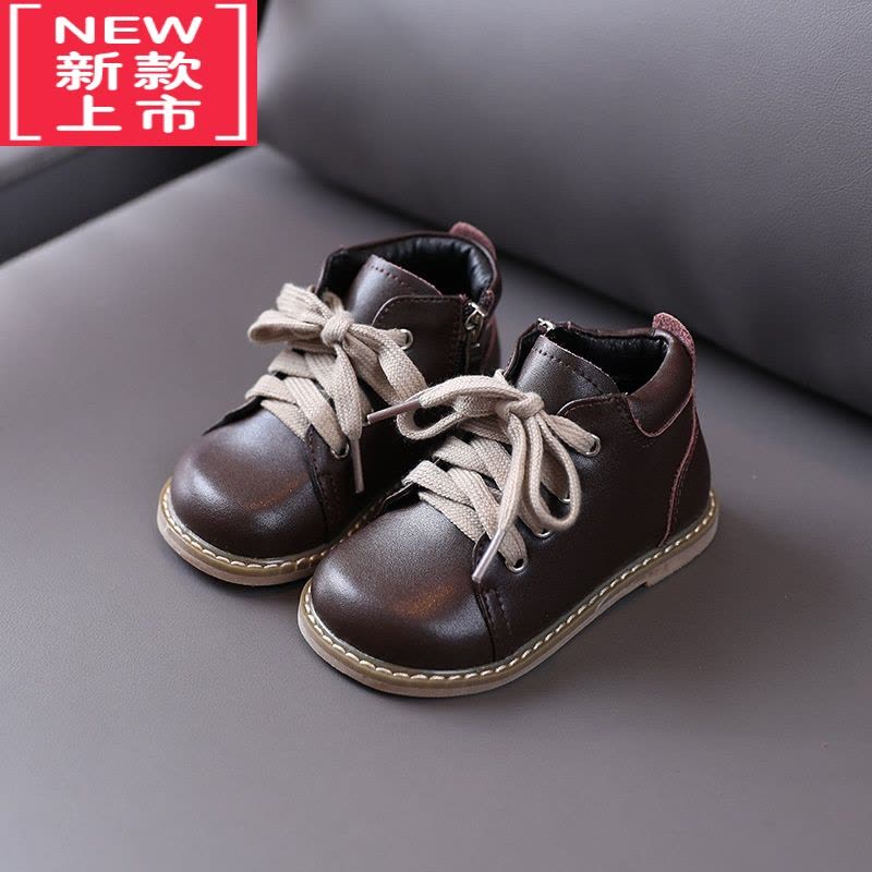 可莉允砚台家韩版儿童软底侧拉链马丁靴男女童靴子宝宝鞋子短靴秋冬款图片