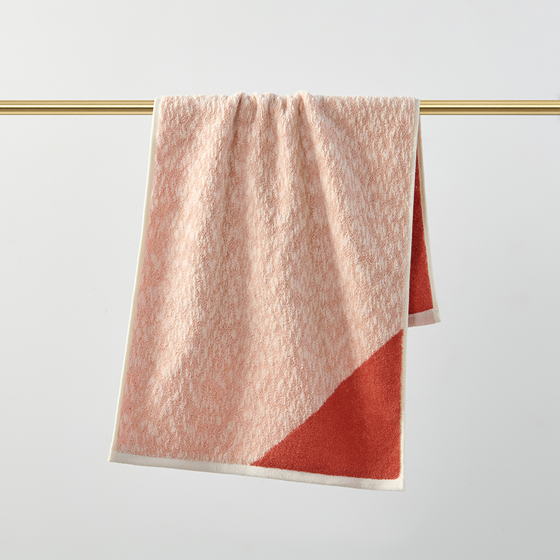 洁玉 梵星加厚纯棉毛巾34*74cm 105g 1条装 J4031F 橘红色