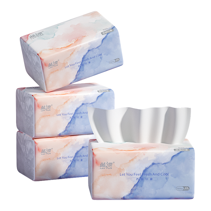 蓝漂(Lampure)西柚抽纸 304张8包LP-29176-A白色抽纸8包高清大图