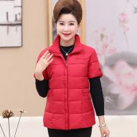 迪鲁奥（DILUAO)40岁50岁妈妈穿的妈妈冬装马甲马夹中老年人女外套无袖保暖背心厚_30 5XL 09半袖大红