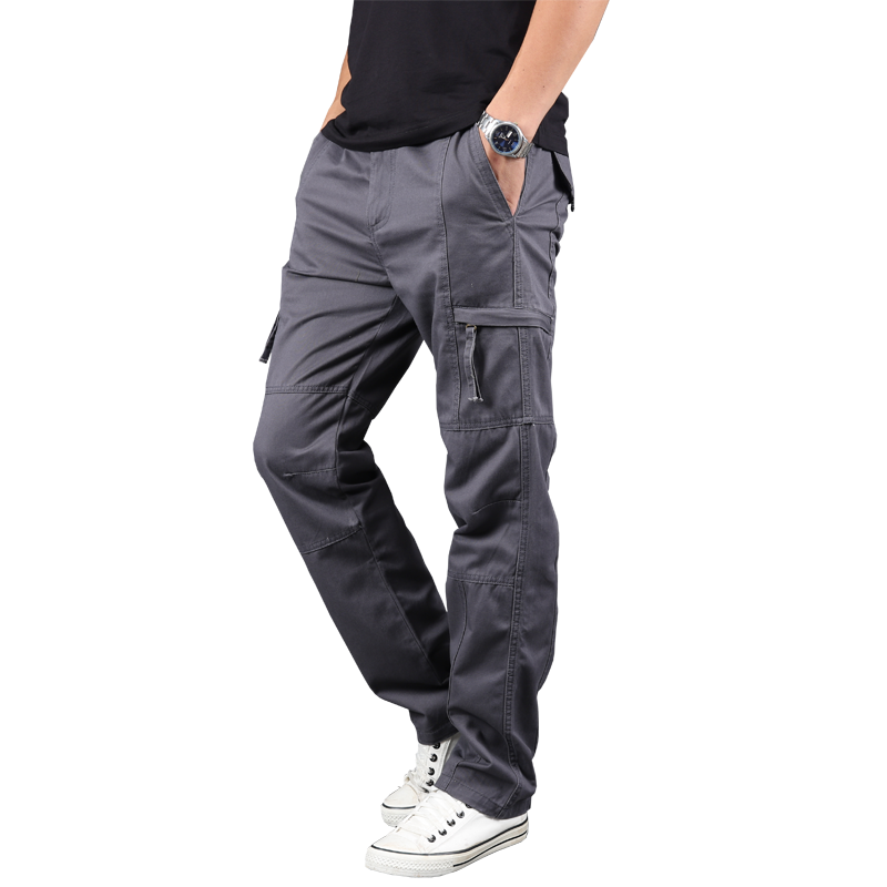 hlcoman休闲裤男春夏大码多口袋工装裤男潮耐磨耐穿直筒宽松运动薄款