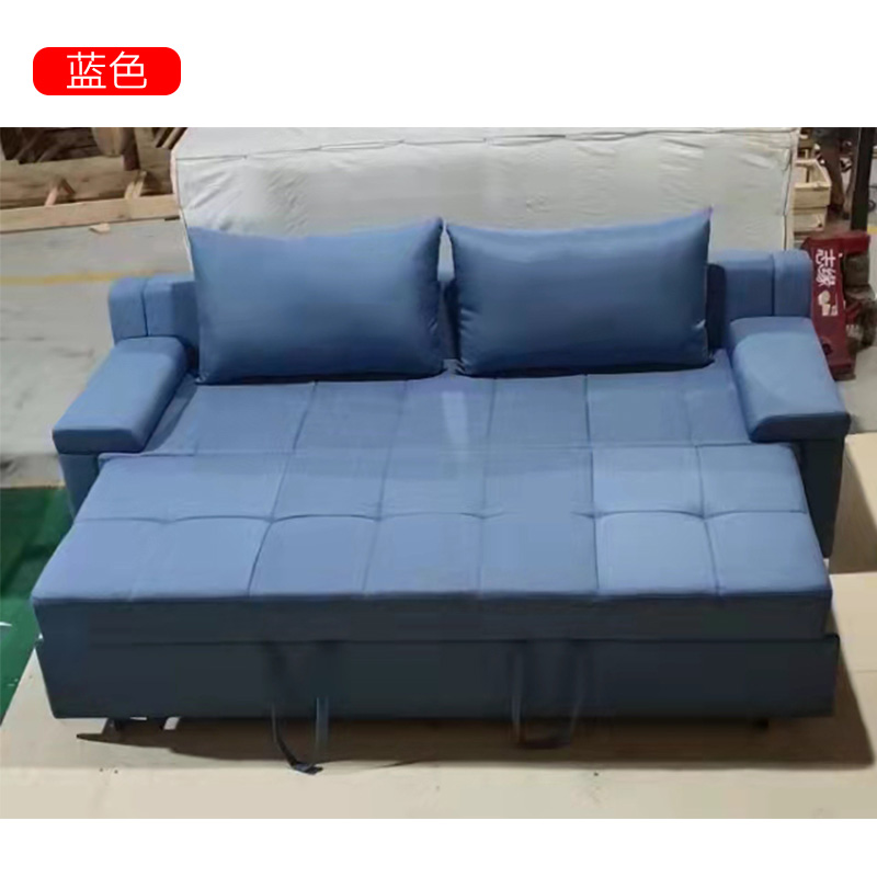 匡大 办公沙发 皮艺沙发 办公室折叠午休沙发 牛皮 三人位 KDT900 蓝色