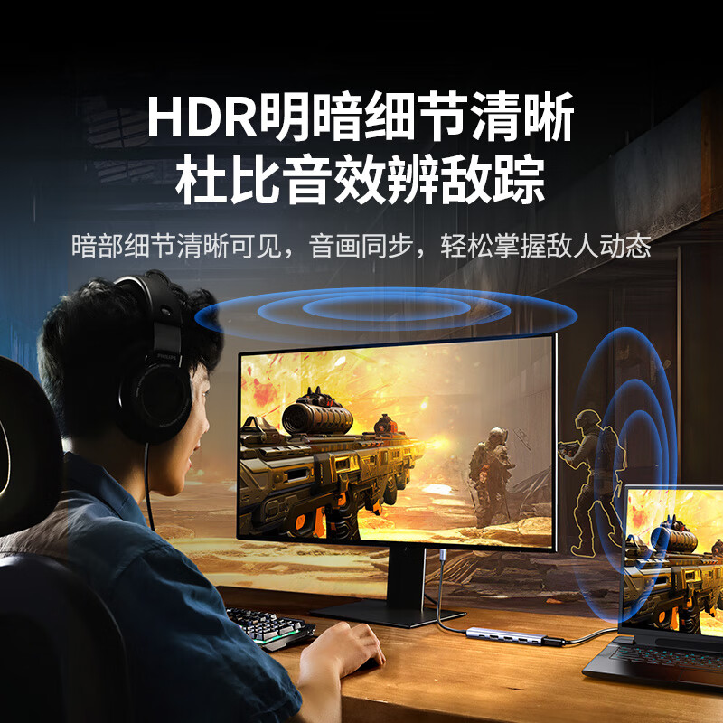 绿联(UGREEN)Type-C扩展坞USB3.2高速拓展坞4K60Hz雷电HDMI接口扩展器适用苹果Mac华为笔记本高清大图