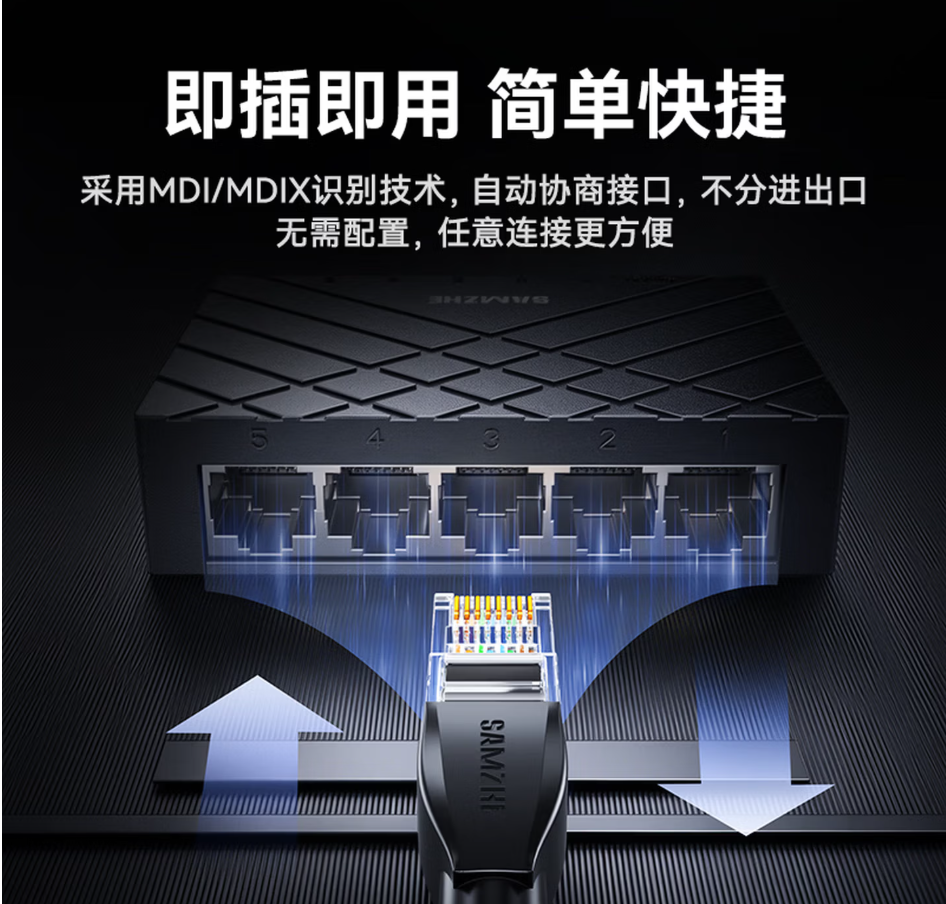 山泽 5口千兆交换机SG1005+ (单位:个)高清大图