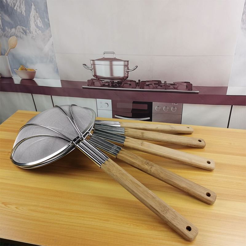 道富作竹木柄特厚捞篱28cm(起订量:5)