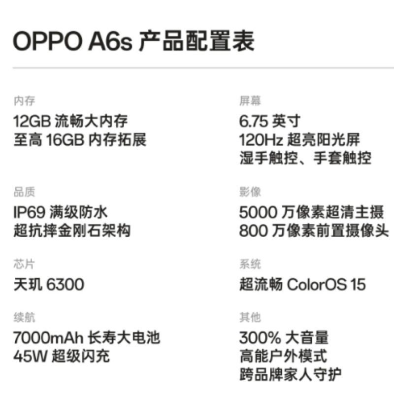 OPPO A6s 海贝白 8GB+256GB 5G数字移动电话机 全网通5G手机 IP69满级防水超抗摔金刚石架构六年长寿大电池高清大图