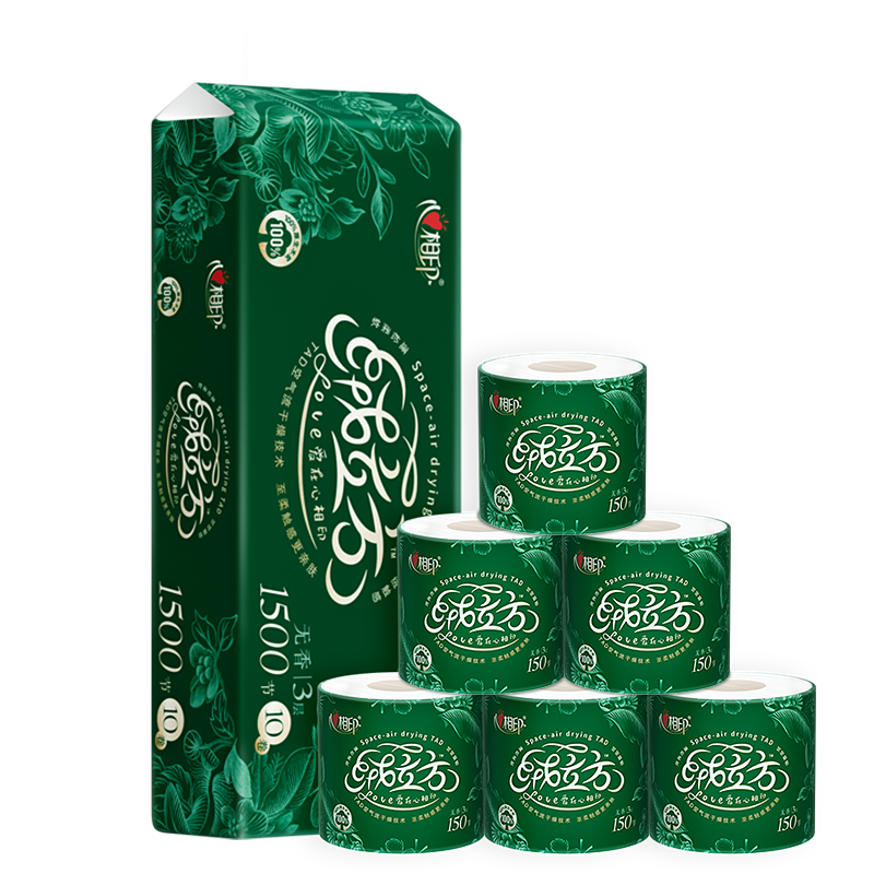 心相印卷纸 绒立方系列 有芯3层150节*10卷 柔厚新升级 可冲散 无刺激